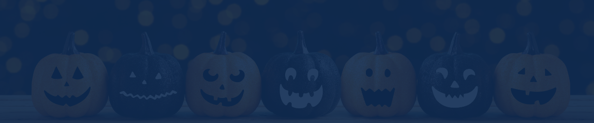 Pumpkins behind blue overlay